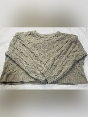 moon & madison Cable Knit Scoop Neck Sweater in Sage